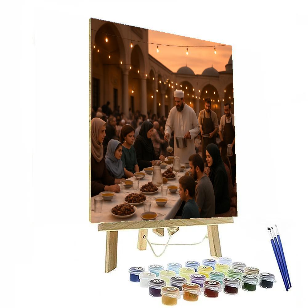 Ramadan Iftar Courtyard Painting by numbers kit