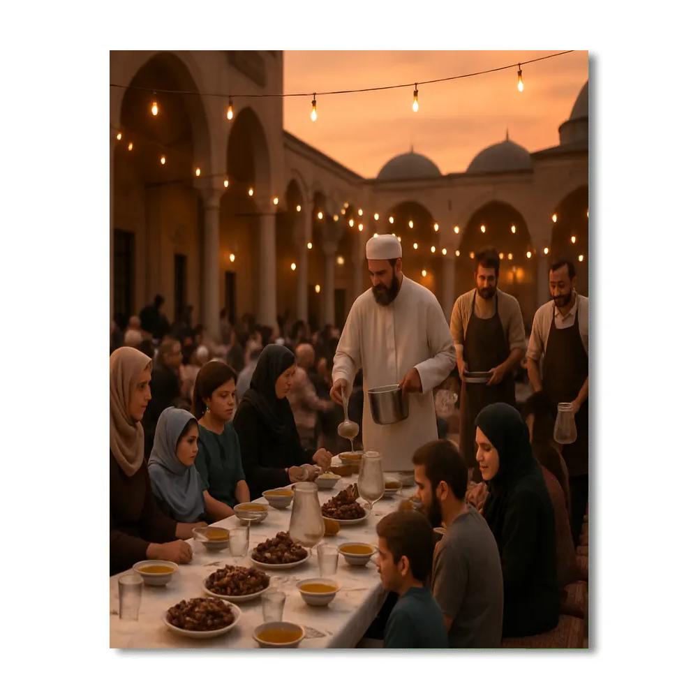 Ramadan Iftar Courtyard Painting by numbers kit