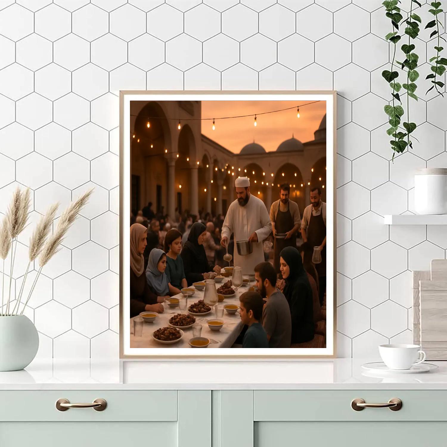 Ramadan Iftar Courtyard Painting by numbers kit