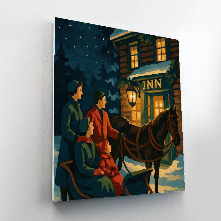 Midnight Sleigh Stop Paint by numbers art