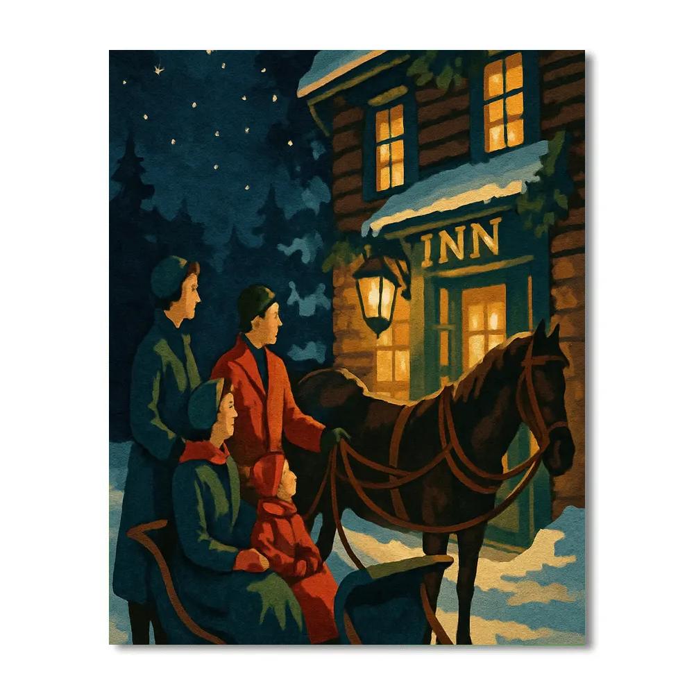 Midnight Sleigh Stop Paint by numbers art
