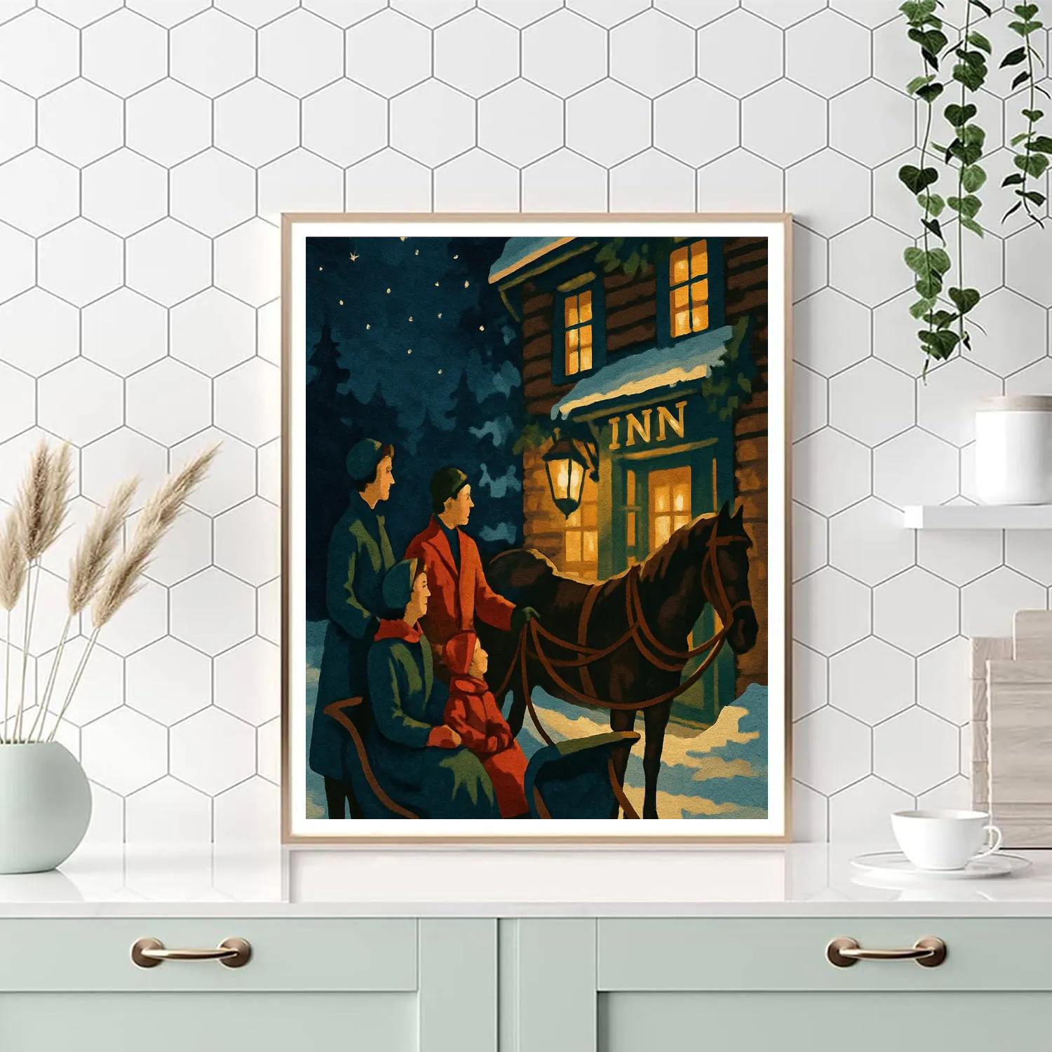 Midnight Sleigh Stop Paint by numbers art