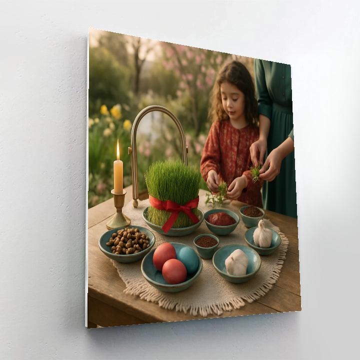 Nowruz Haft Seen Table Number painting