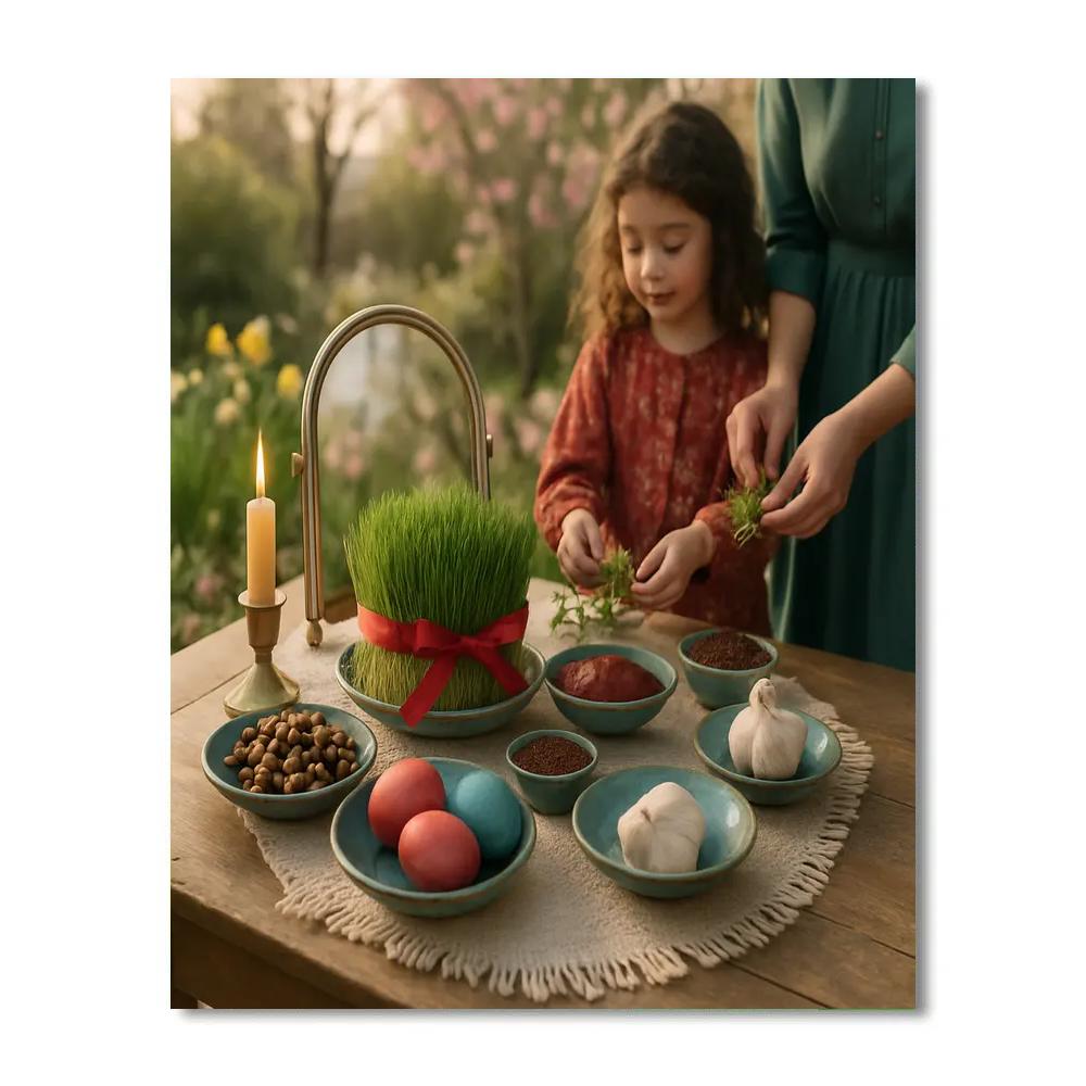 Nowruz Haft Seen Table Number painting