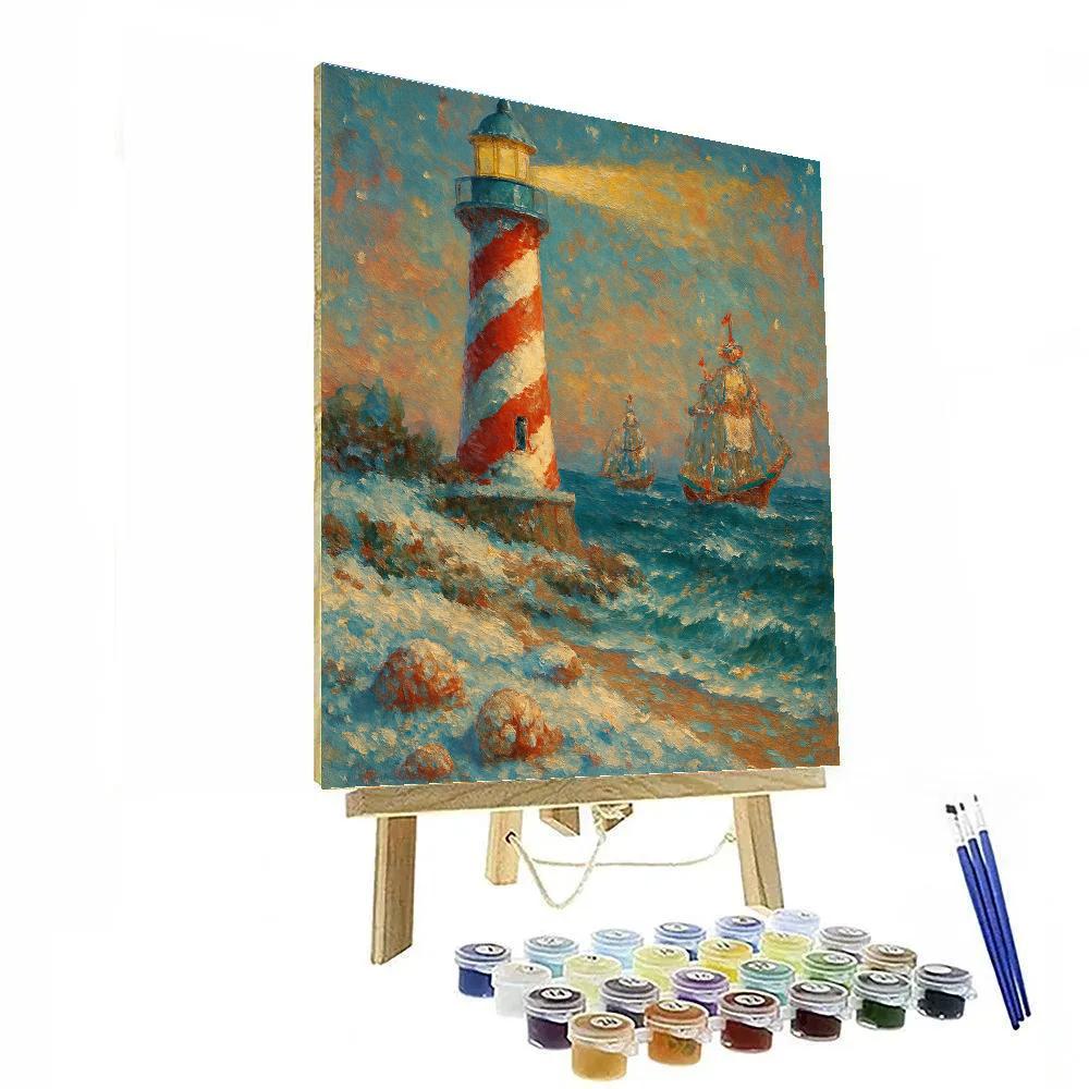 Peppermint Lighthouse Watch paint by number