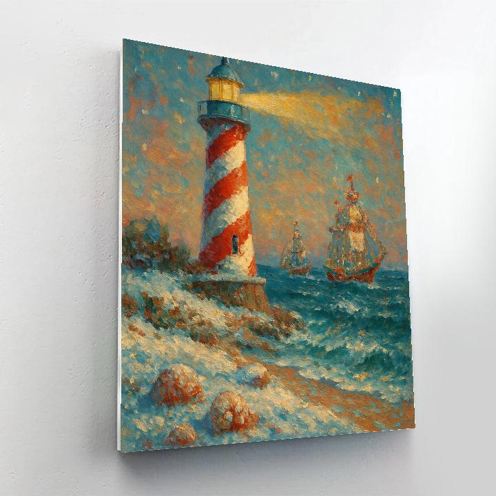 Peppermint Lighthouse Watch paint by number