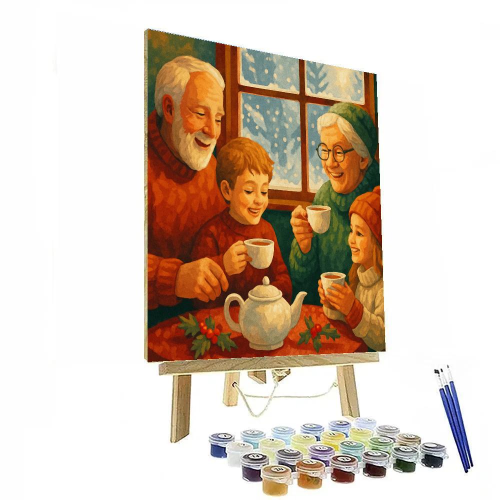 Snowy Window Tea Paint by numbers art