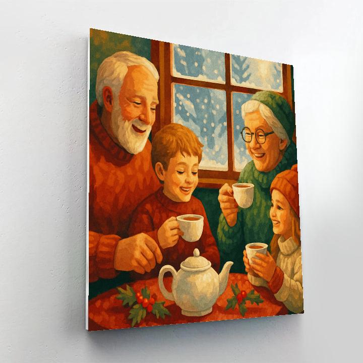 Snowy Window Tea Paint by numbers art
