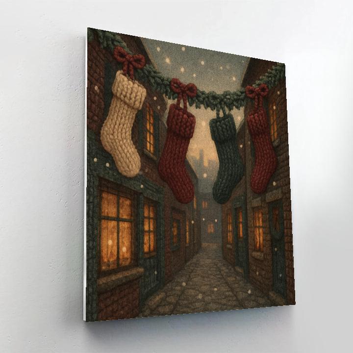 Stitched Stocking Alley painting number kit