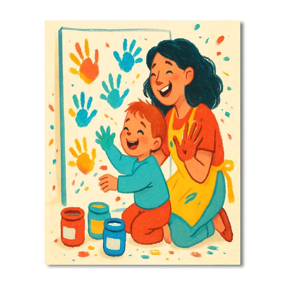 Canvas Of Little Handprints paint by number