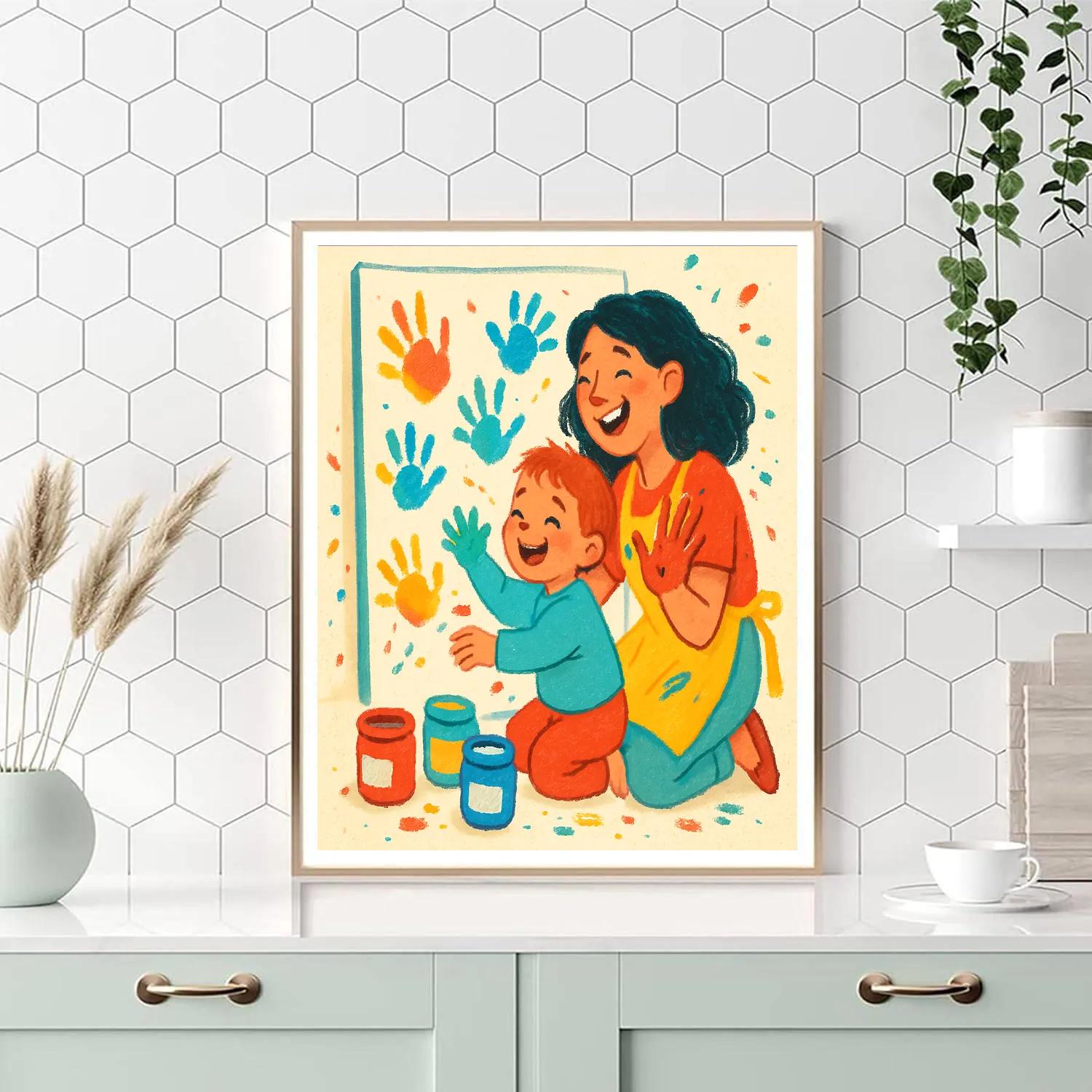 Canvas Of Little Handprints paint by number
