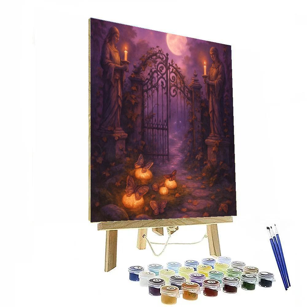 Mothlight Garden Gate Paint by numbers art