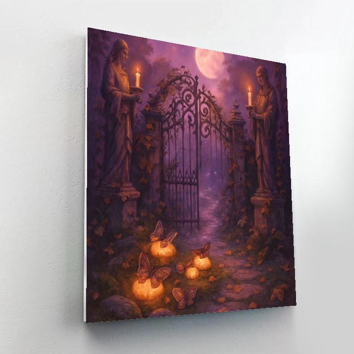 Mothlight Garden Gate Paint by numbers art