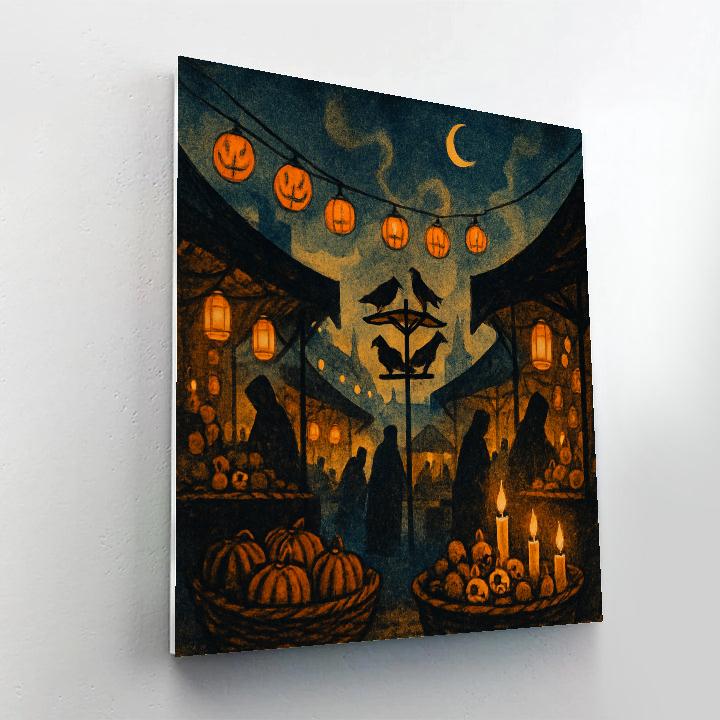 Cobbled Lantern Market Number painting