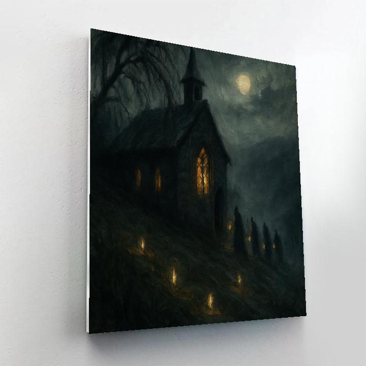 Fogbound Hollow Chapel paint by number