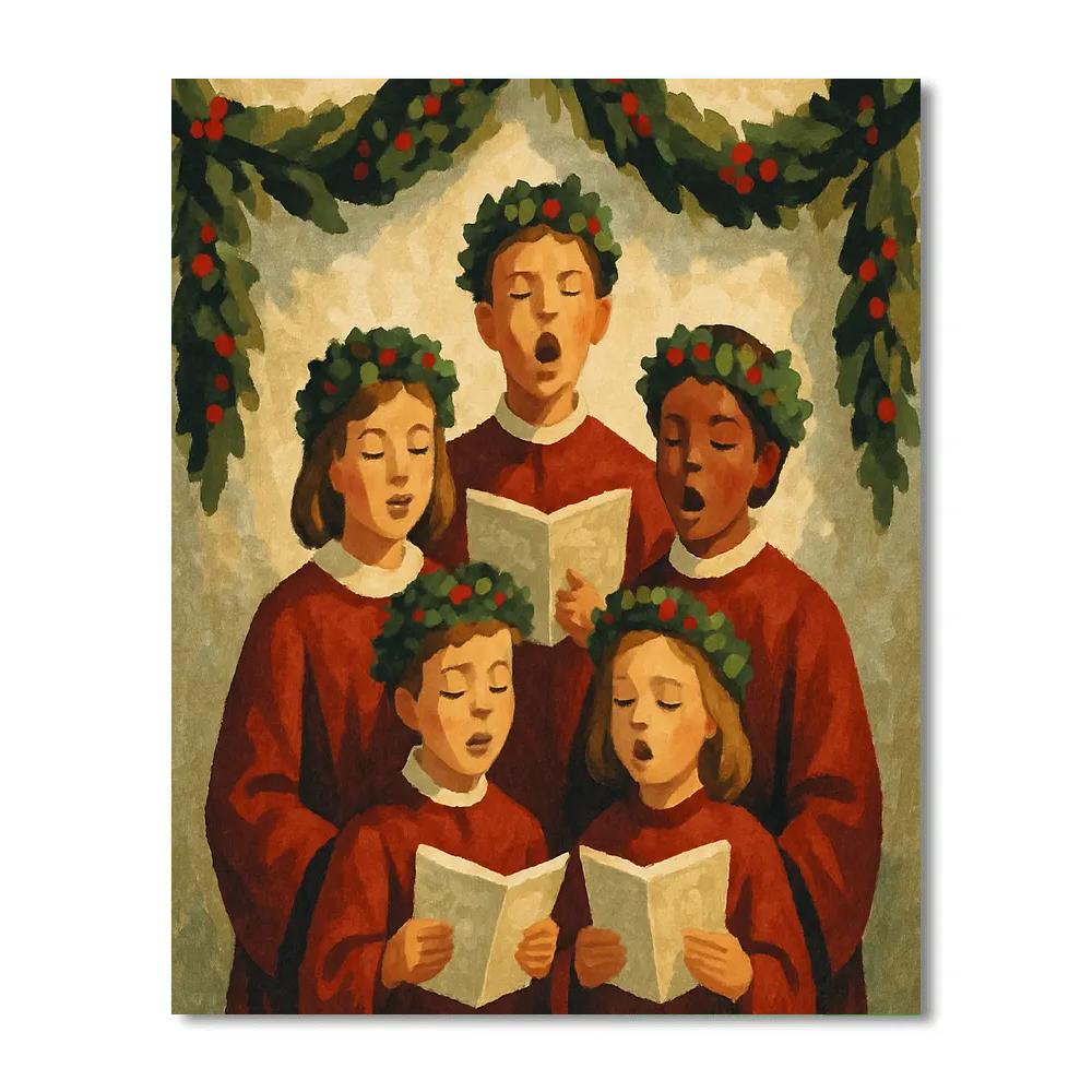 Noel Night Choir DIY paint by numbers