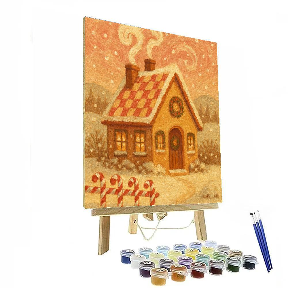 Caramel Chimney Cottage DIY paint by numbers