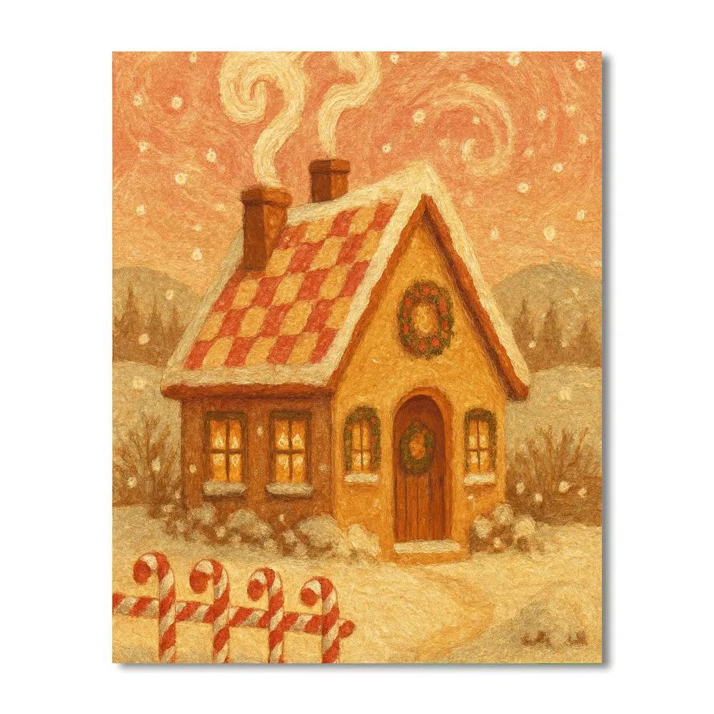 Caramel Chimney Cottage DIY paint by numbers