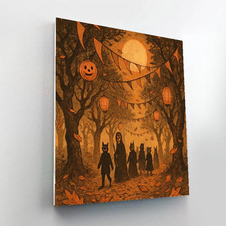 Nocturne Orchard Lanterns Paint by numbers art