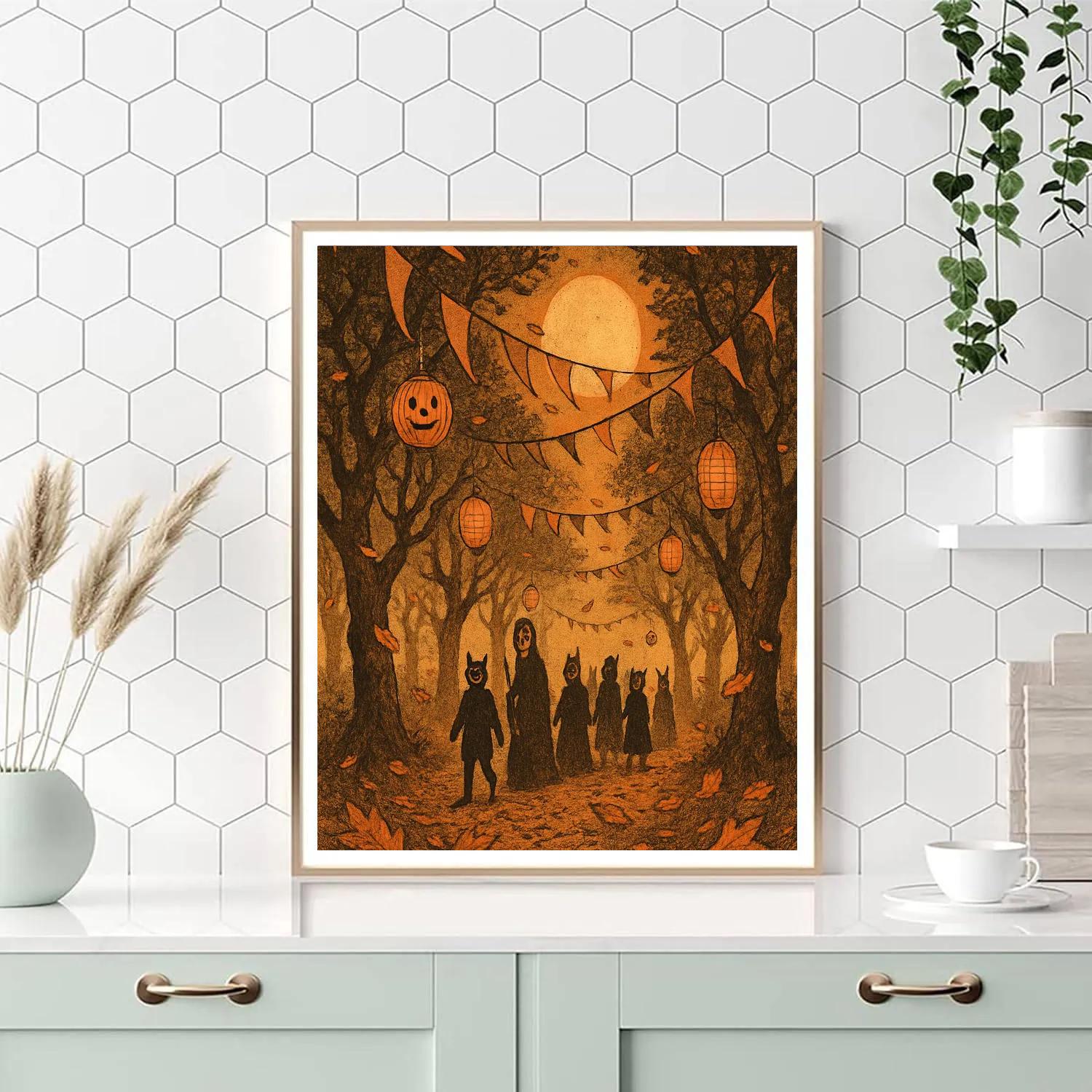 Nocturne Orchard Lanterns Paint by numbers art