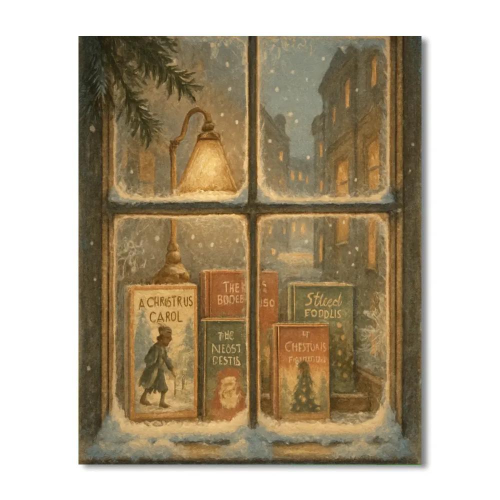 Frosted Bookshop Window paint by number