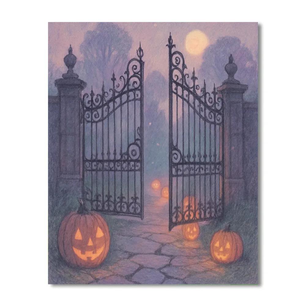 The Broken Lantern Gate DIY paint by numbers