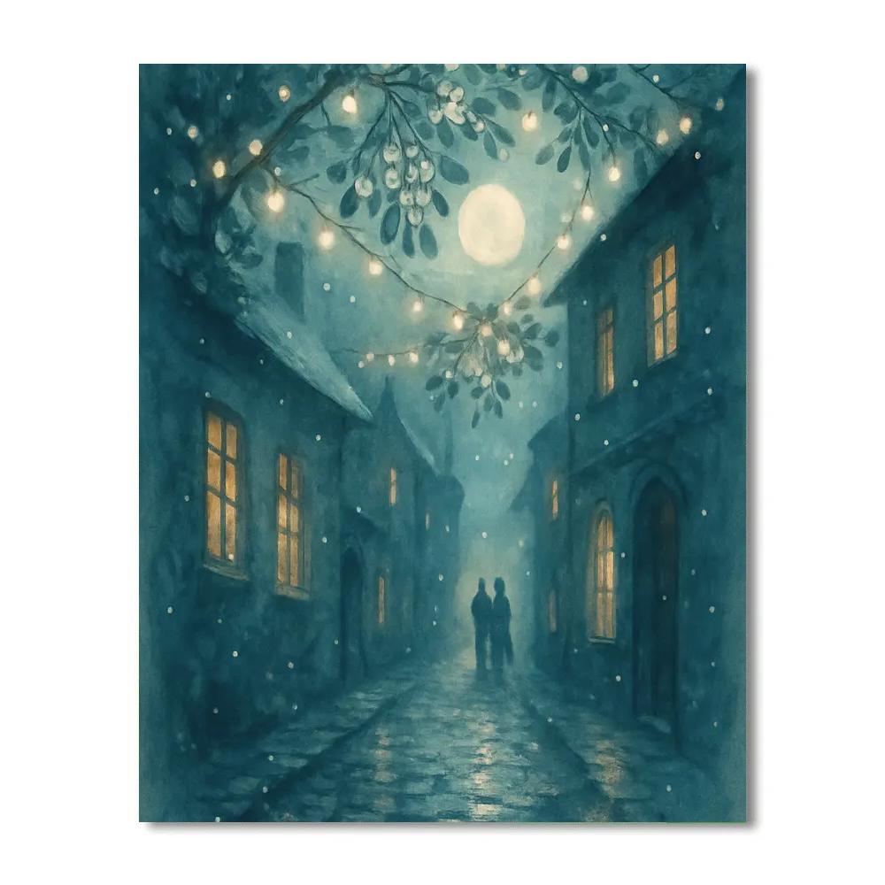 Mistletoe Moonlight Alley DIY paint by numbers