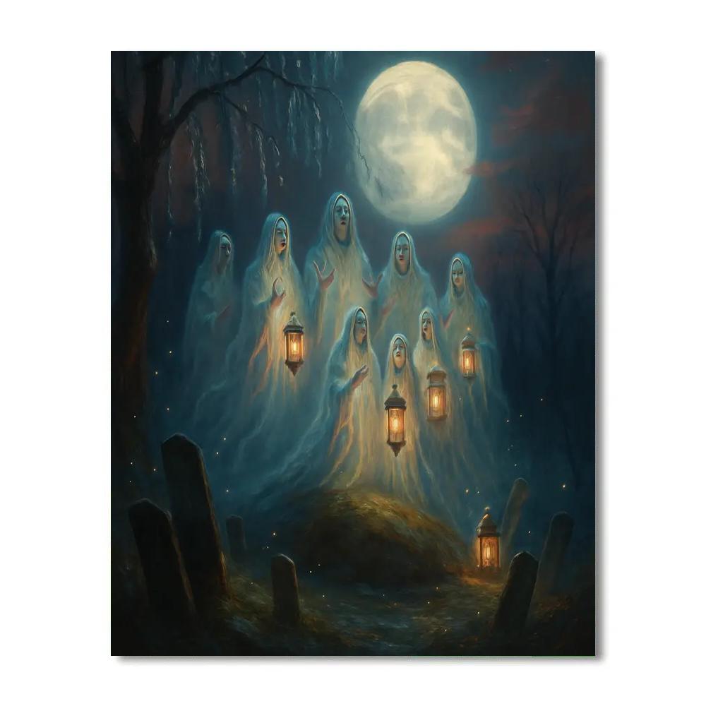 Graveyard Lantern Choir paint by color