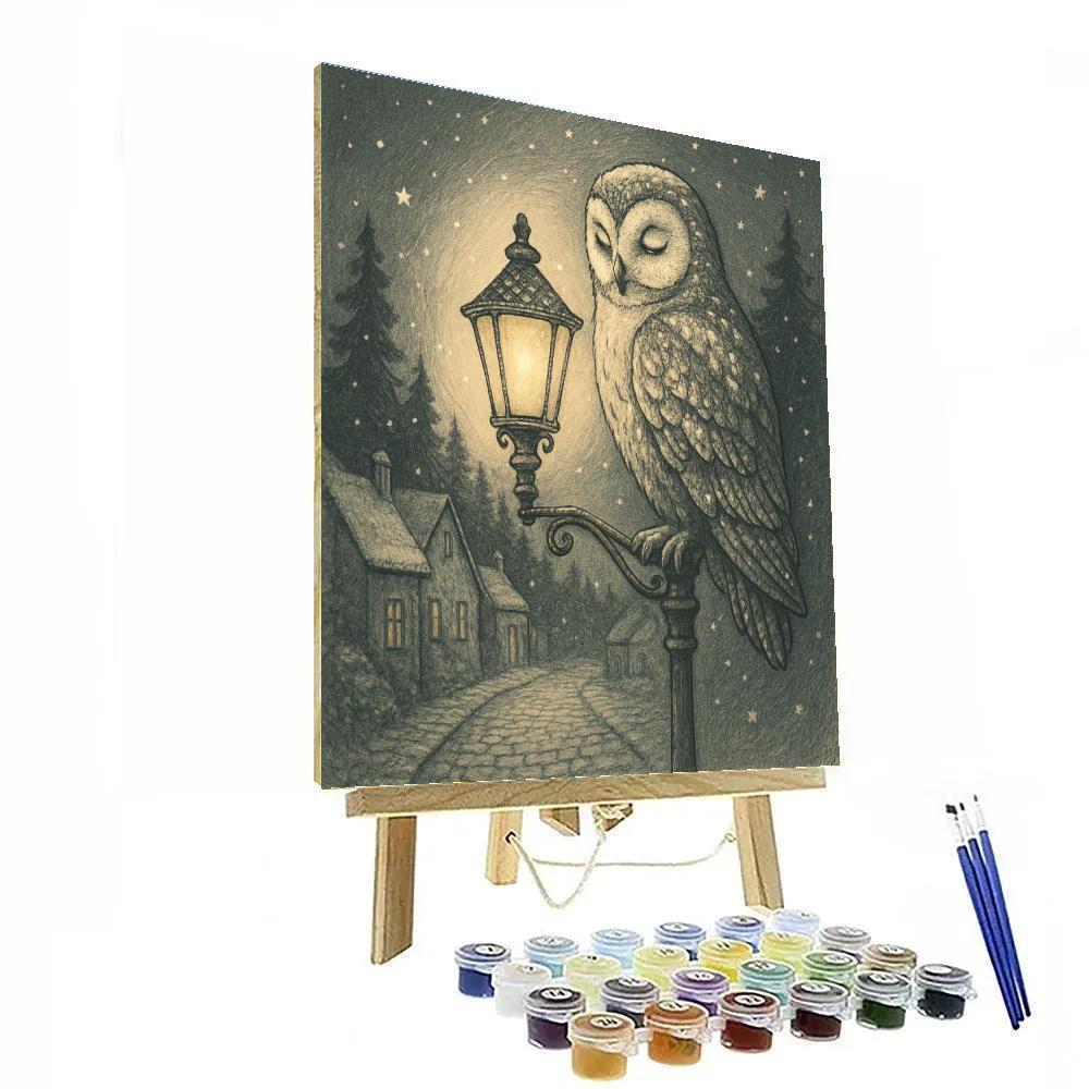Frost Owl Booklight paint by numbers