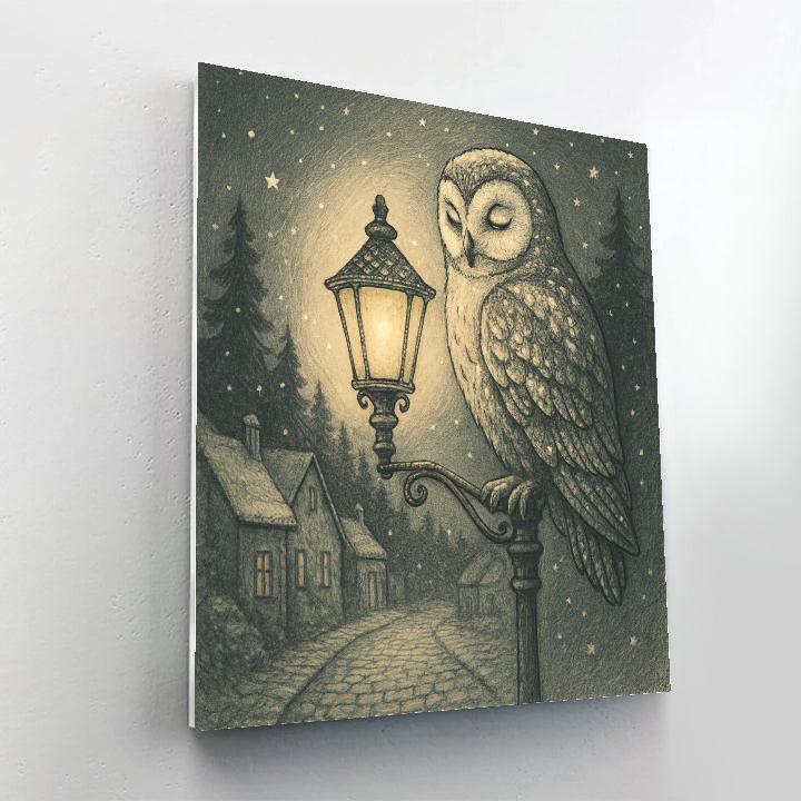 Frost Owl Booklight paint by numbers