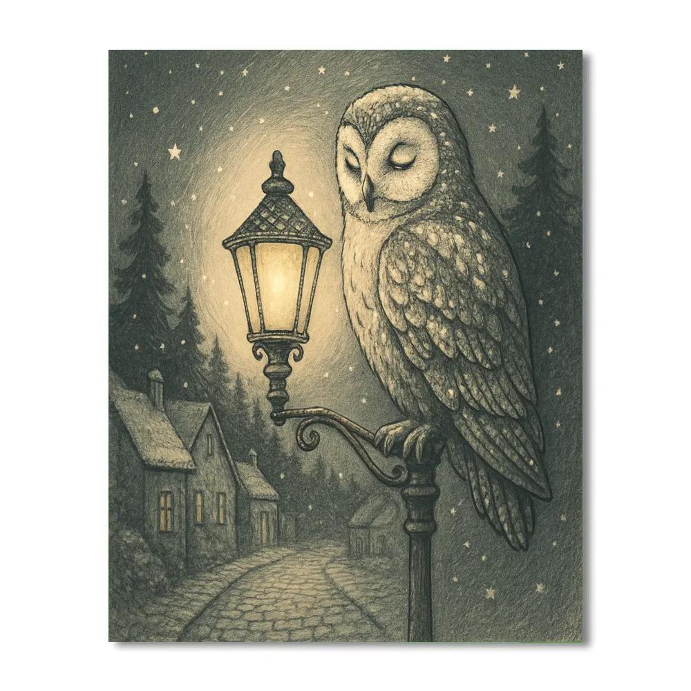 Frost Owl Booklight paint by numbers