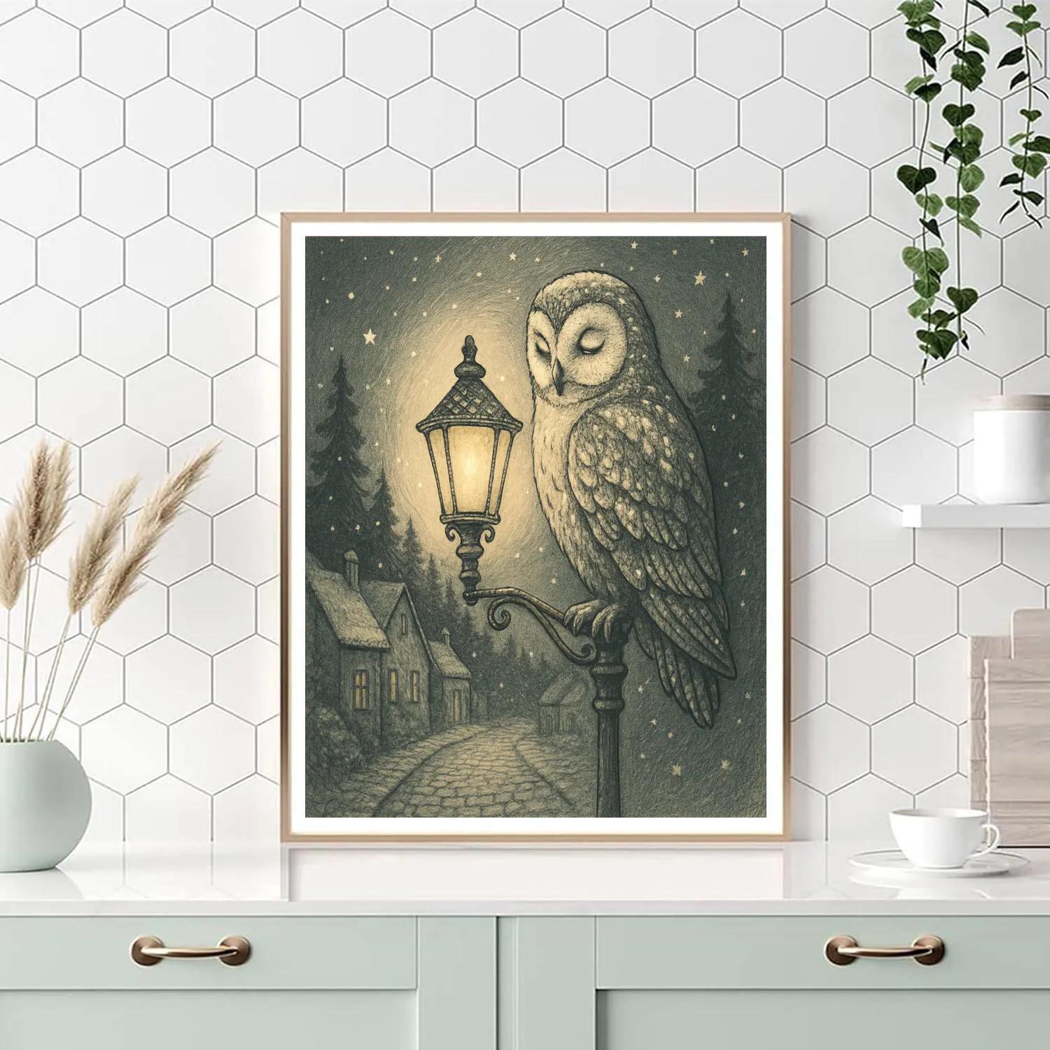 Frost Owl Booklight paint by numbers