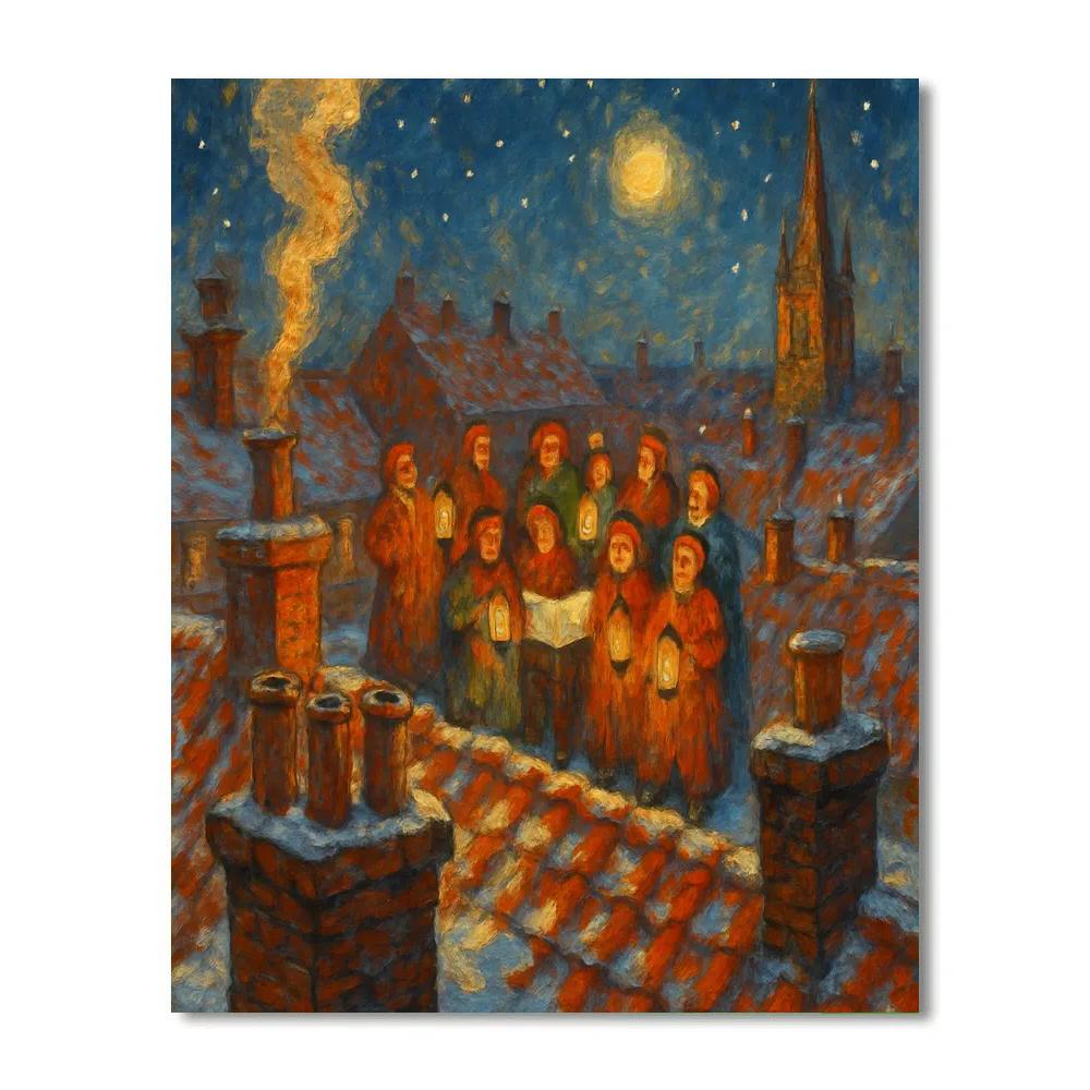 Crimson Rooftop Choir Paint by numbers kits