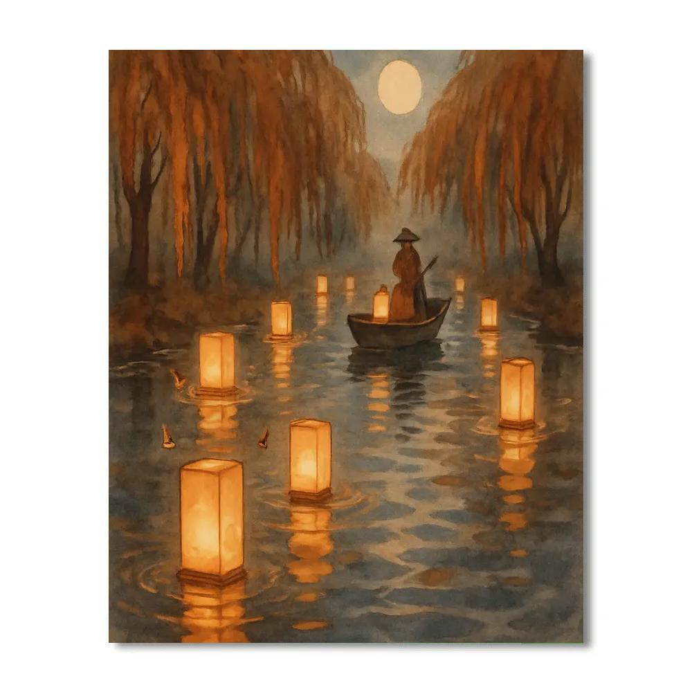 Willowmere Lantern Row Painting by numbers kit
