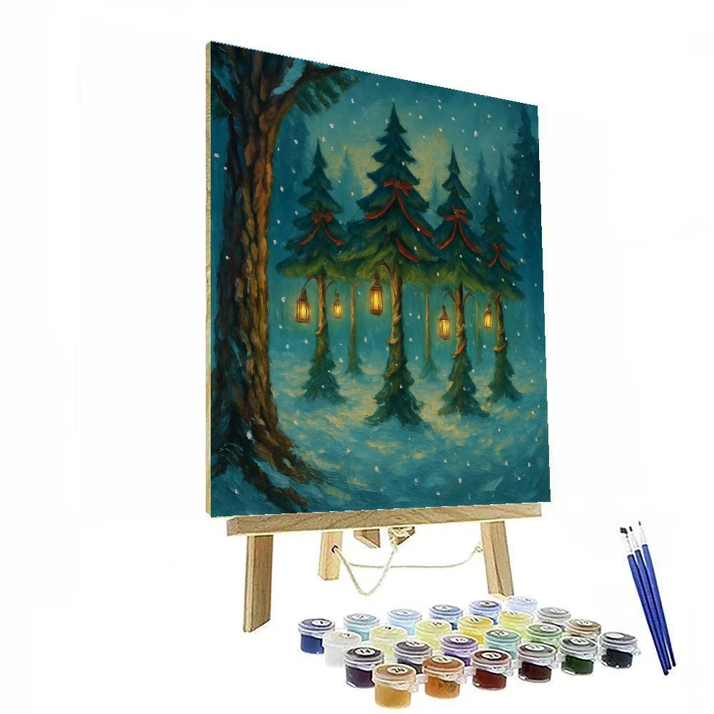 Frosted Carousel Of Pines Numbered painting kits