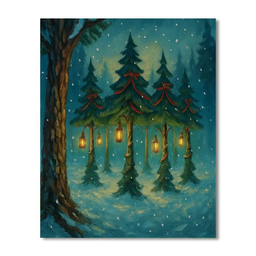 Frosted Carousel Of Pines Numbered painting kits