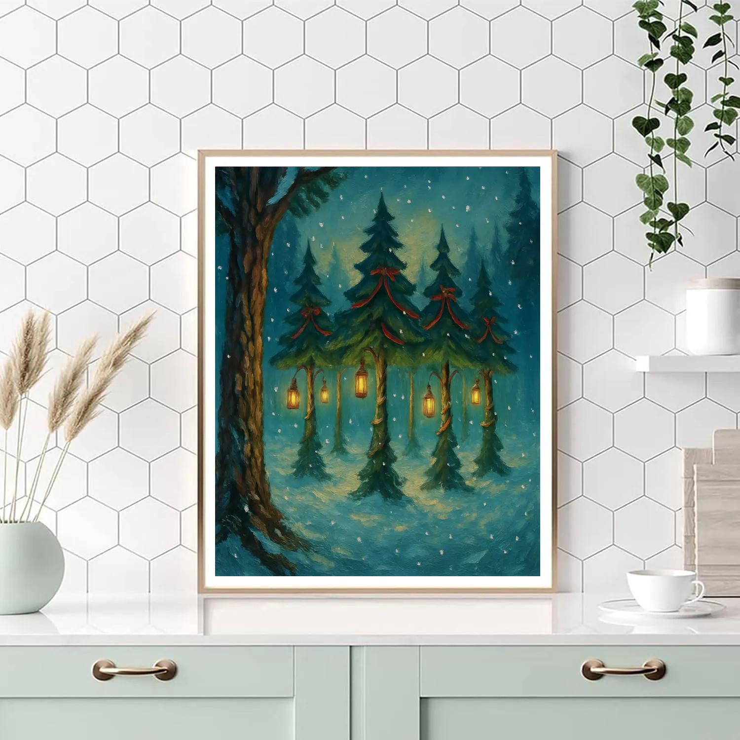 Frosted Carousel Of Pines Numbered painting kits