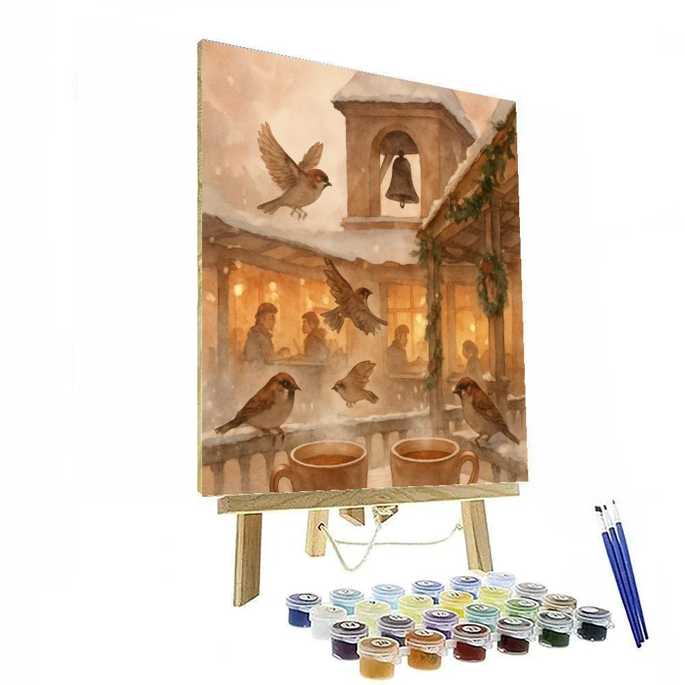 Sparrow Tea Bell Tower Paint by numbers art