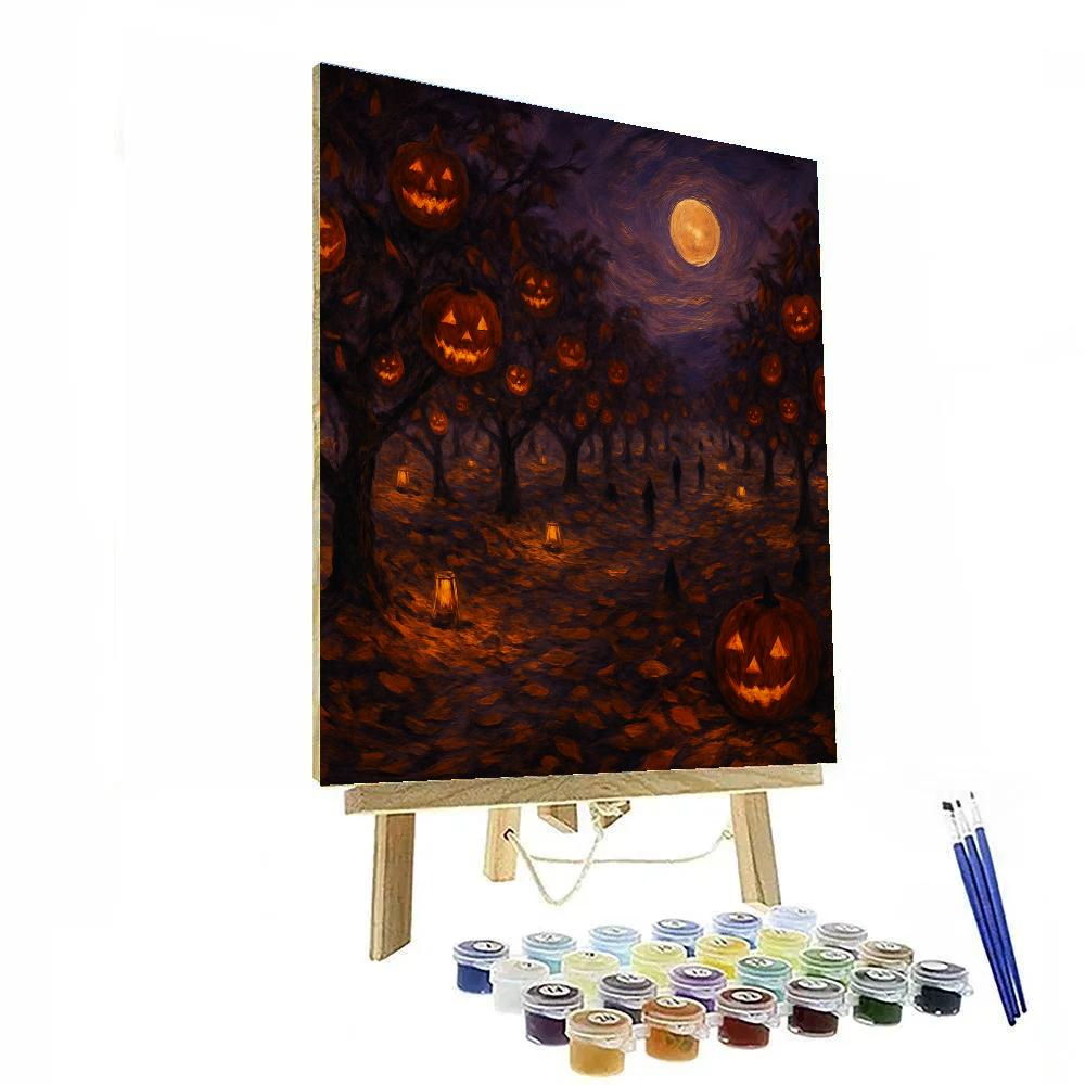 The Silent Pumpkin Orchard Paint by numbers art