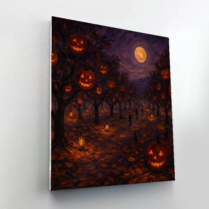 The Silent Pumpkin Orchard Paint by numbers art