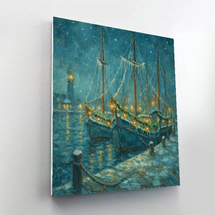 Sparkling Icicle Harbor Painting by numbers kit