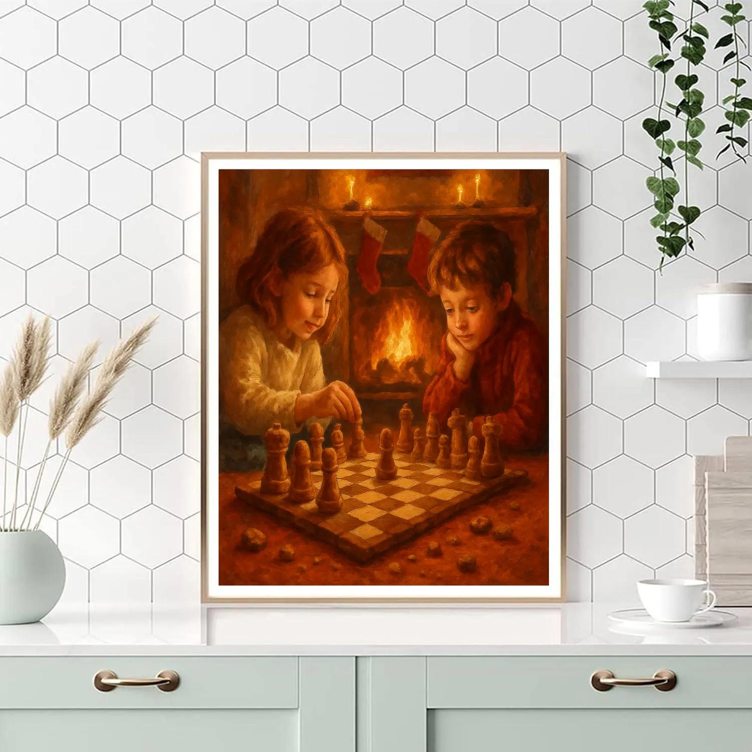 Hearthside Toy Chess Match painting number kit