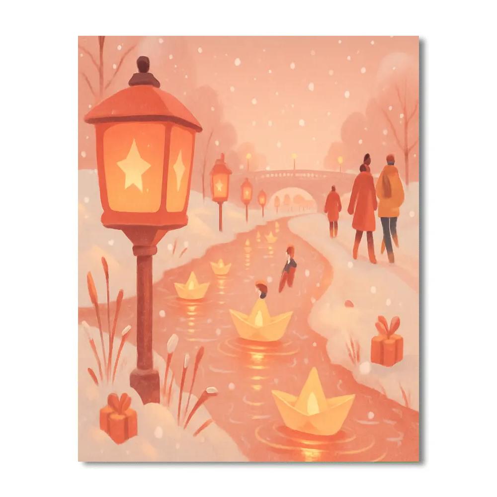 Candied Lantern Riverside paint by number