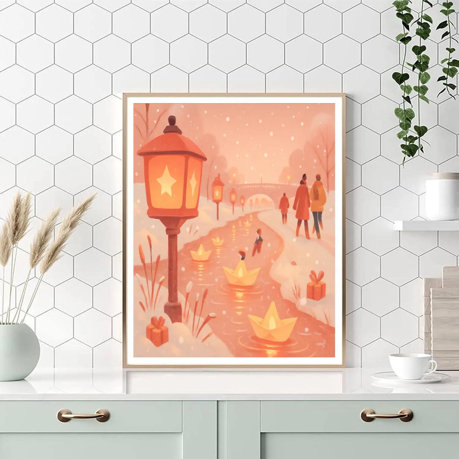 Candied Lantern Riverside paint by number