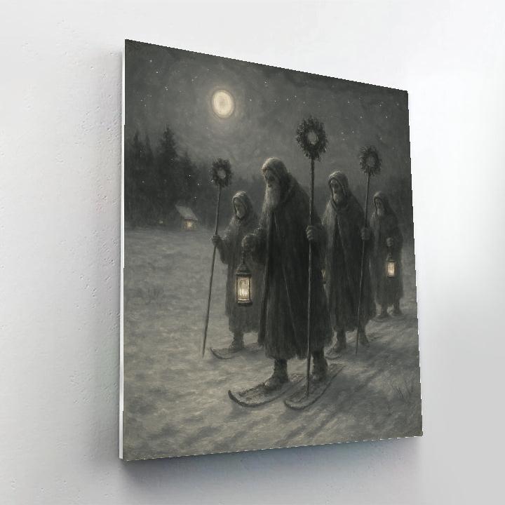Silver Snowshoe Procession painting number kit