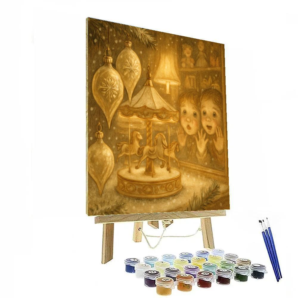 Shimmering Toyshop Carousel DIY paint by numbers