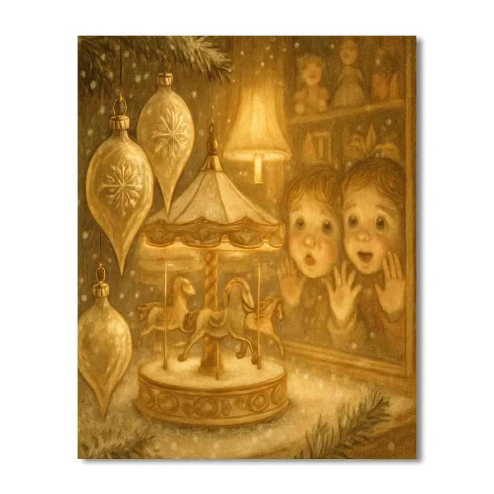 Shimmering Toyshop Carousel DIY paint by numbers