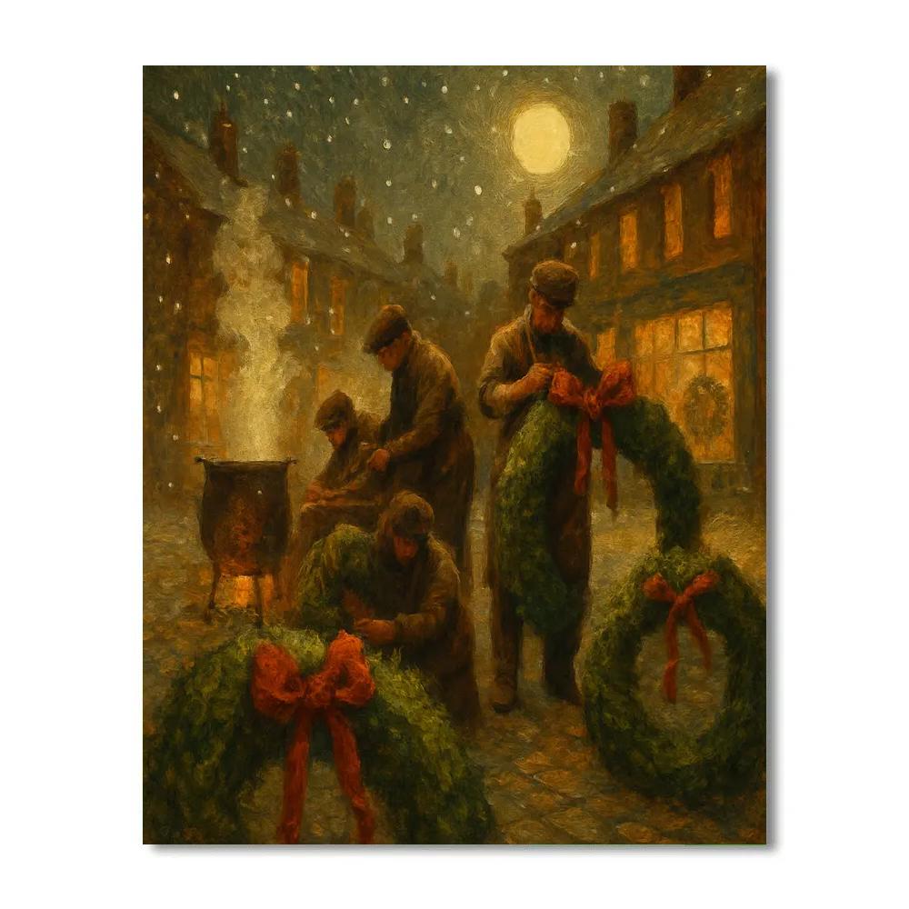 Wreathmakers Moonlit Row DIY paint by numbers