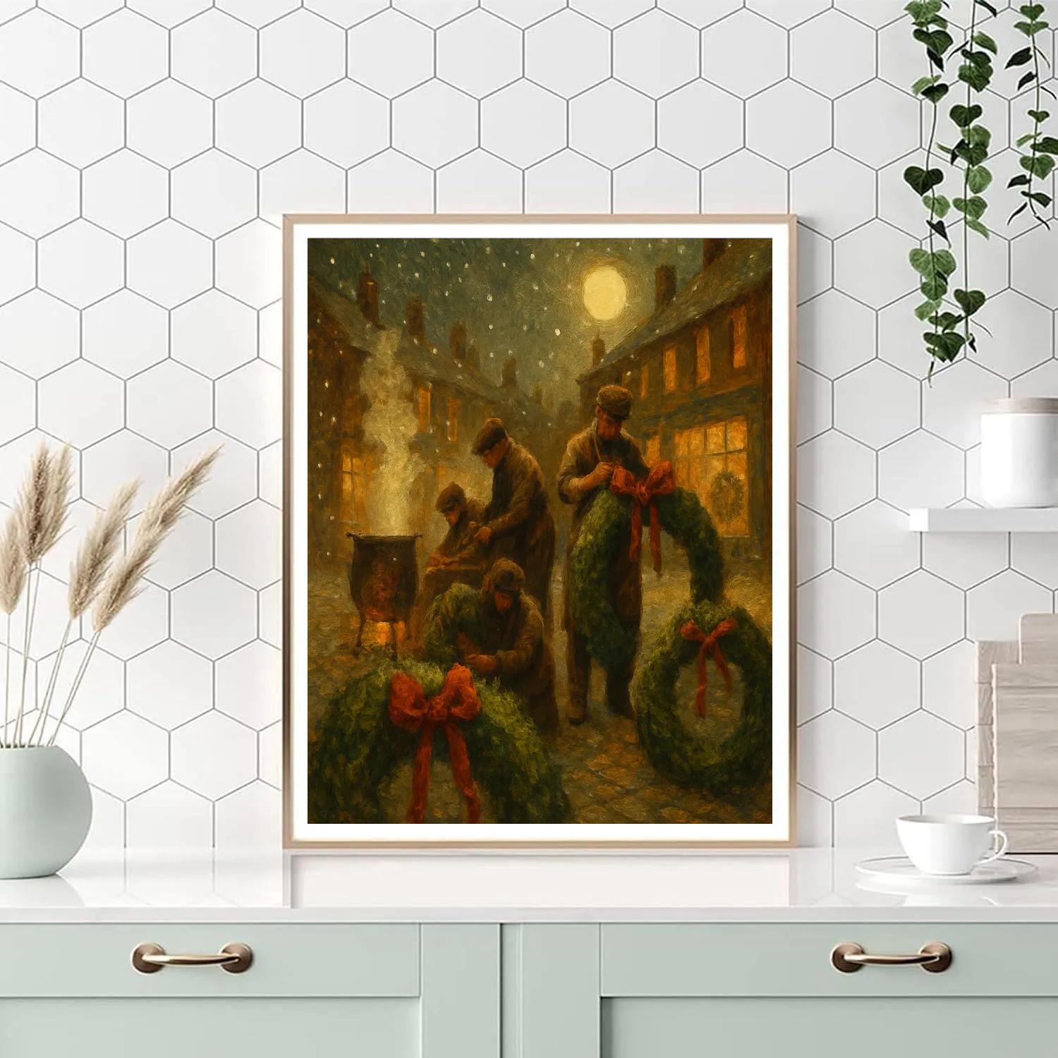 Wreathmakers Moonlit Row DIY paint by numbers