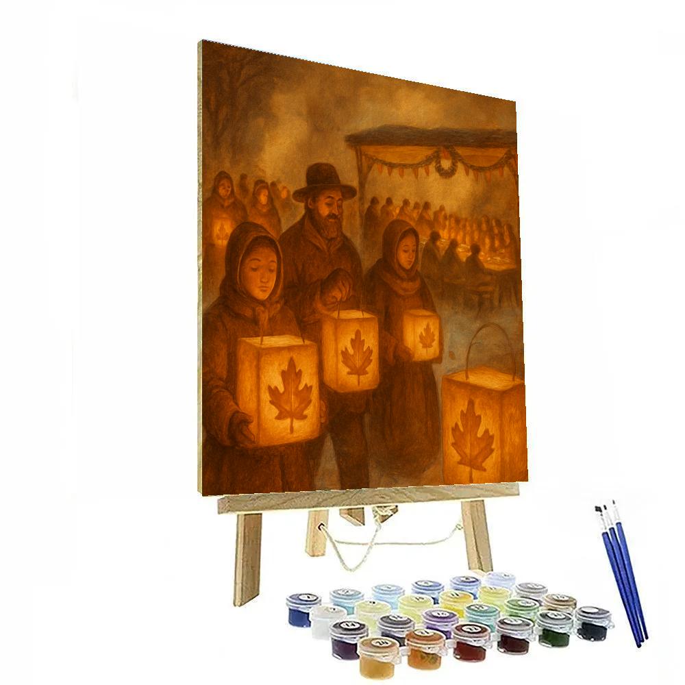 Maple Sugar Lantern Procession Paint by numbers kits